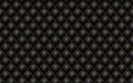 Black buttoned luxury leather pattern with golden diagonal wire waves. Vector premium seamless background diamond shape elements.