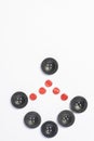 black buttons for sewing on a white background Royalty Free Stock Photo