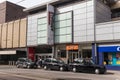 Black Cab Taxis waiting on the street outside the Manchester Arndale Shopping Mall Centre