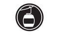 Black cable car icon