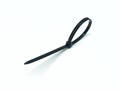Black Cable Tie on White Background Royalty Free Stock Photo