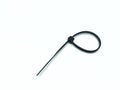 Black Cable Tie on White Background Royalty Free Stock Photo