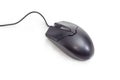 Black cabled computer mouse with two buttons and scroll wheel