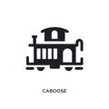 black caboose isolated vector icon. simple element illustration from transportation concept vector icons. caboose editable logo