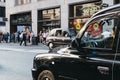 Black cabs on Oxford Street, London, UK. Royalty Free Stock Photo