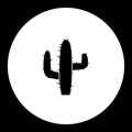Black cactus plant simple isolated icon eps10 Royalty Free Stock Photo
