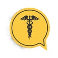 Black Caduceus medical symbol icon isolated on white background. Medicine and health care concept. Emblem for drugstore Royalty Free Stock Photo