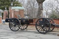 Black caisson at the old chapel at Ft Myer, Va. Royalty Free Stock Photo