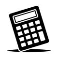 Black calculator icon with display and buttons on white background math calculation Royalty Free Stock Photo