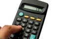 Black calculator isolated on white background Royalty Free Stock Photo