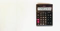 Black calculator with text Mindfulness on the white background