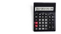 Black calculator with text Self-driving car on the white background