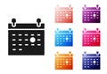 Black Calendar death icon isolated on white background. Set icons colorful. Vector Royalty Free Stock Photo