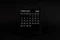 Black Calendar for February 2024