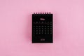 Black calendar for May 2026 year on pink color background Royalty Free Stock Photo