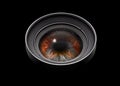 Black camera lens with eye Royalty Free Stock Photo