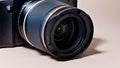 Black camera with lens and lenses Royalty Free Stock Photo