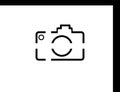 Black camera logo art design on white background