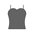 Black camisole icon, filled color outline editable stroke