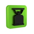 Black Camping gas stove icon isolated on transparent background. Portable gas burner. Hiking, camping equipment. Green