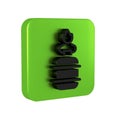 Black Camping gas stove icon isolated on transparent background. Portable gas burner. Hiking, camping equipment. Green