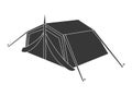 black camping tent, graphic