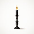 Antique Black Candle: Realistic Usage Of Light And Color