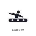 black canoe sport isolated vector icon. simple element illustration from sport concept vector icons. canoe sport editable logo