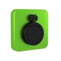 Black Canteen water bottle icon isolated on transparent background. Tourist flask icon. Jar of water use in the campaign