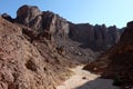 Scenic wadi in Eilat Mountains. Royalty Free Stock Photo