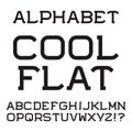 Black capital letters. Cool flat font. Isolated english alphabet