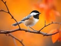 Black capped Chickadee bird