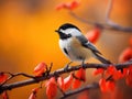 Black capped Chickadee bird