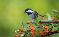 A Black capped chickadee ` Poecile atricapillus ` Royalty Free Stock Photo