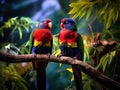 Ai Generated illustration Wildlife Concept of Black-capped Lory