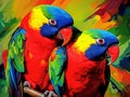 Ai Generated illustration Wildlife Concept of Black-capped Lory