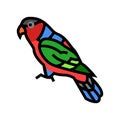 black capped lory parrot bird color icon vector illustration Royalty Free Stock Photo