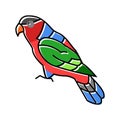 black capped lory parrot bird color icon vector illustration Royalty Free Stock Photo