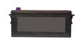 black car battery closeup on a white background Royalty Free Stock Photo