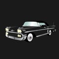 Black car cadillac cabriolet retro style