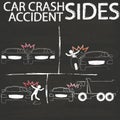 Black Car crash Side collision by chalk Royalty Free Stock Photo