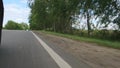 Black car on highway, road. Very fast driving.