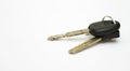Black car key and block key isolated on white background with clipping path Royalty Free Stock Photo