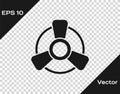 Black Car motor ventilator icon isolated on transparent background. Vector