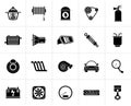 Black Car part and services icons 2 Royalty Free Stock Photo