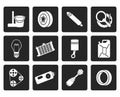 Black Car Parts and Services icons Royalty Free Stock Photo