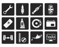 Black Car Parts and Services icons Royalty Free Stock Photo