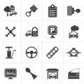 Black Car parts and services icons Royalty Free Stock Photo