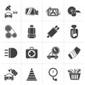 Black Car parts and services icons Royalty Free Stock Photo