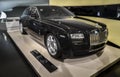 Black car Rolls-Royce Ghost on exhibition at BMW museum in Munich Germany